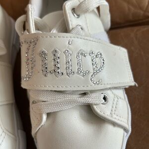 Juicy Couture Cream Sneakers with Rhinestone Detail
